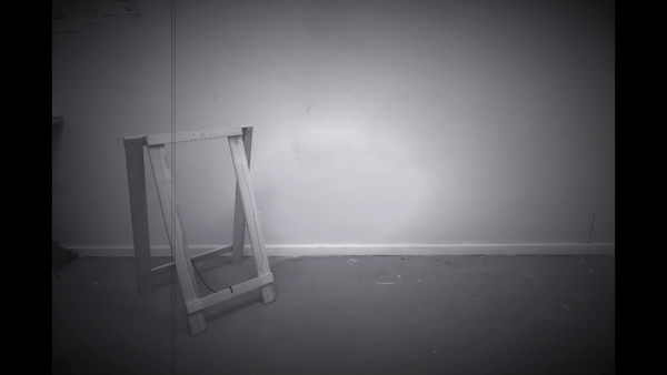 Stop-motion animation of a wooden trestle in the studio